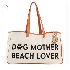 Magid NYC Canvas Tote  DOG MOTHER BEACH LOVER XL 20 x 12 BNWT SO